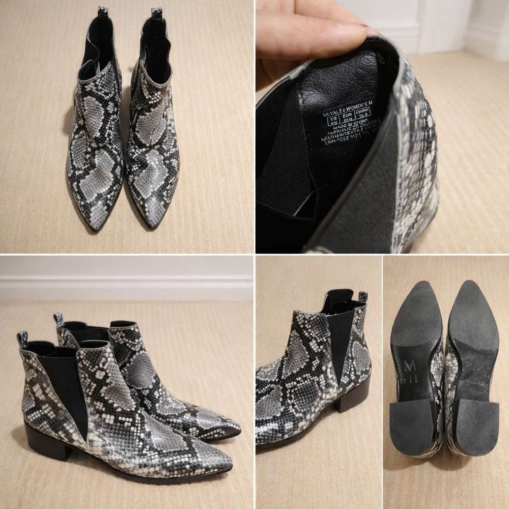 Marc Fisher Snakeskin Chelsea Ankle Boots – Size 9.5
